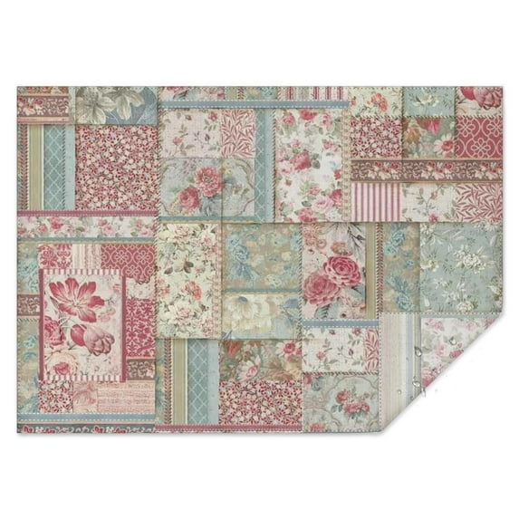 Pioneer Flower Floral Print Pattern Rectangle Tablecloth 60"x84",Waterproof Polyester Rectangle Table Cloth, Wipeable Spillproof Polyester Tablecloth for Dining, Camping, Indoor and Outdoor