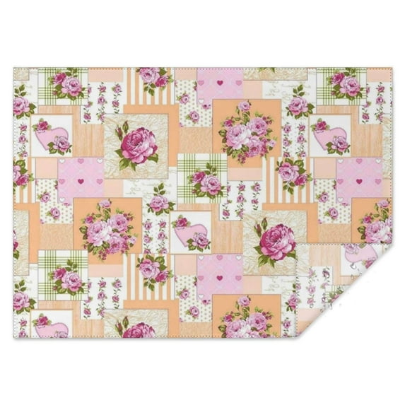 Pioneer Flower Floral Print Pattern Rectangle Tablecloth 60"x84",Waterproof Polyester Rectangle Table Cloth, Wipeable Spillproof Polyester Tablecloth for Dining, Camping, Indoor and Outdoor