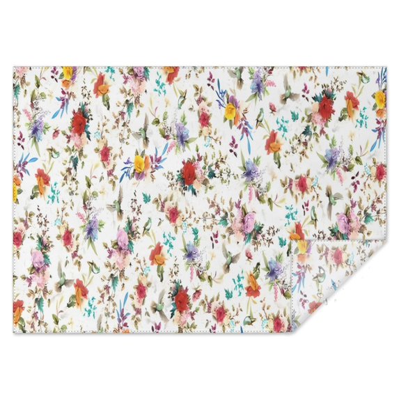 Pioneer Flower Floral Print Pattern Rectangle Tablecloth 60"x84",Waterproof Polyester Rectangle Table Cloth, Wipeable Spillproof Polyester Tablecloth for Dining, Camping, Indoor and Outdoor