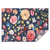 Pioneer Flower Floral Print Pattern Rectangle Tablecloth 60"x84",Waterproof Polyester Rectangle Table Cloth, Wipeable Spillproof Polyester Tablecloth for Dining, Camping, Indoor and Outdoor