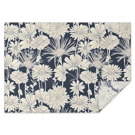 Pioneer Flower Floral Print Pattern Rectangle Tablecloth 60"x84",Waterproof Polyester Rectangle Table Cloth, Wipeable Spillproof Polyester Tablecloth for Dining, Camping, Indoor and Outdoor