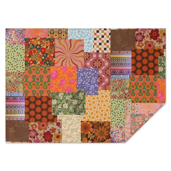Pioneer Flower Floral Print Pattern Rectangle Tablecloth 60"x84",Waterproof Polyester Rectangle Table Cloth, Wipeable Spillproof Polyester Tablecloth for Dining, Camping, Indoor and Outdoor