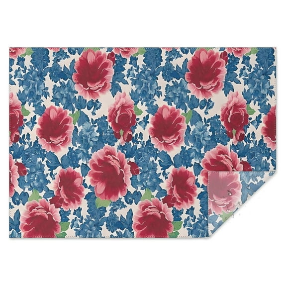 Pioneer Flower Floral Print Pattern Rectangle Tablecloth 60"x84",Waterproof Polyester Rectangle Table Cloth, Wipeable Spillproof Polyester Tablecloth for Dining, Camping, Indoor and Outdoor