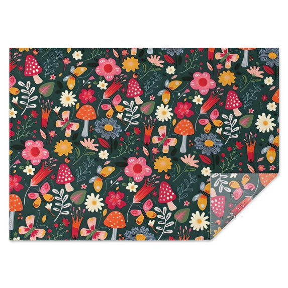Pioneer Flower Floral Print Pattern Rectangle Tablecloth 60"x84",Waterproof Polyester Rectangle Table Cloth, Wipeable Spillproof Polyester Tablecloth for Dining, Camping, Indoor and Outdoor