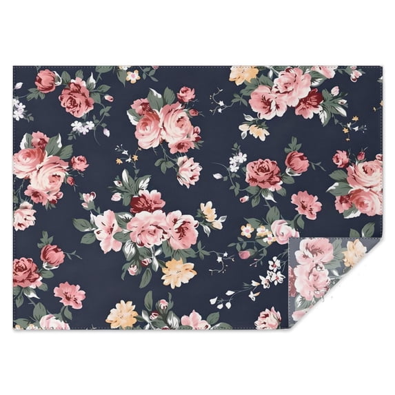 Pioneer Flower Floral Print Pattern Rectangle Tablecloth 60"x84",Waterproof Polyester Rectangle Table Cloth, Wipeable Spillproof Polyester Tablecloth for Dining, Camping, Indoor and Outdoor