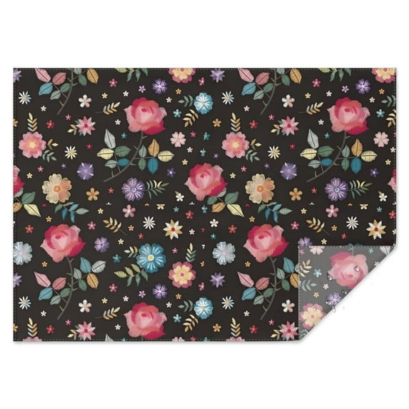 Pioneer Flower Floral Print Pattern Rectangle Tablecloth 60"x84",Waterproof Polyester Rectangle Table Cloth, Wipeable Spillproof Polyester Tablecloth for Dining, Camping, Indoor and Outdoor