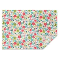 Pioneer Flower Floral Print Pattern Rectangle Tablecloth 60"x84",Waterproof Polyester Rectangle Table Cloth, Wipeable Spillproof Polyester Tablecloth for Dining, Camping, Indoor and Outdoor