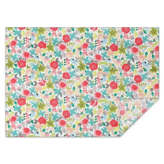 Pioneer Flower Floral Print Pattern Rectangle Tablecloth 60"x84",Waterproof Polyester Rectangle Table Cloth, Wipeable Spillproof Polyester Tablecloth for Dining, Camping, Indoor and Outdoor