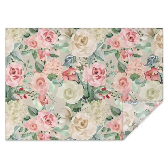 Pioneer Flower Floral Print Pattern Rectangle Tablecloth 60"x84",Waterproof Polyester Rectangle Table Cloth, Wipeable Spillproof Polyester Tablecloth for Dining, Camping, Indoor and Outdoor