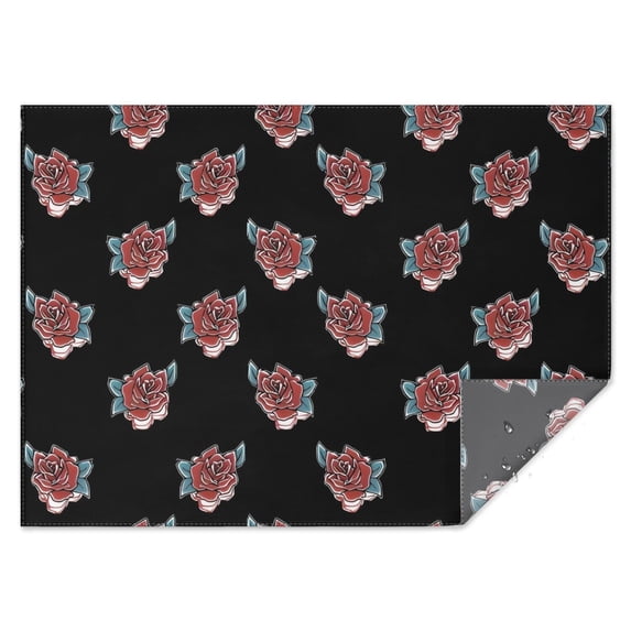 Pioneer Flower Floral Print Pattern Rectangle Tablecloth 60"x84",Waterproof Polyester Rectangle Table Cloth, Wipeable Spillproof Polyester Tablecloth for Dining, Camping, Indoor and Outdoor
