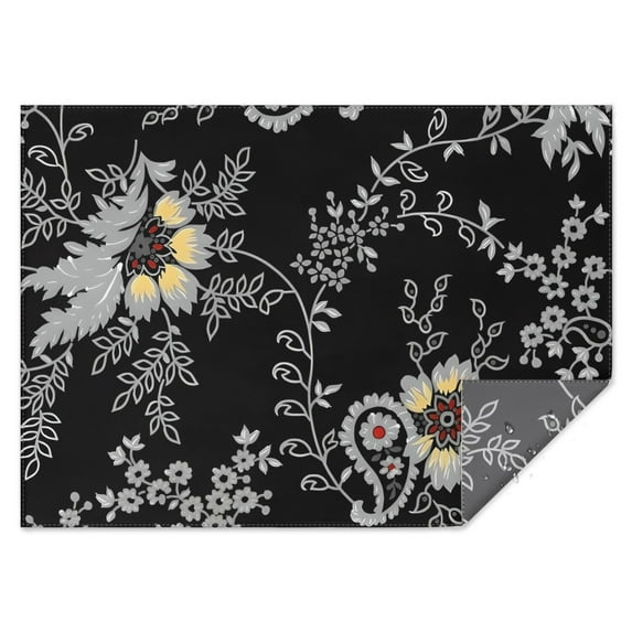 Pioneer Flower Floral Print Pattern Rectangle Tablecloth 60"x84",Waterproof Polyester Rectangle Table Cloth, Wipeable Spillproof Polyester Tablecloth for Dining, Camping, Indoor and Outdoor