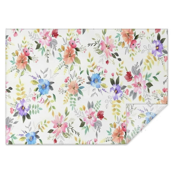 Pioneer Flower Floral Print Pattern Rectangle Tablecloth 60"x84",Waterproof Polyester Rectangle Table Cloth, Wipeable Spillproof Polyester Tablecloth for Dining, Camping, Indoor and Outdoor