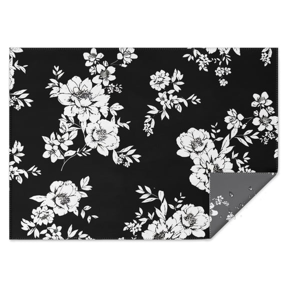 Pioneer Flower Floral Print Pattern Rectangle Tablecloth 60"x84",Waterproof Polyester Rectangle Table Cloth, Wipeable Spillproof Polyester Tablecloth for Dining, Camping, Indoor and Outdoor