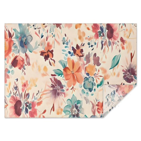 Pioneer Flower Floral Print Pattern Rectangle Tablecloth 60"x84",Waterproof Polyester Rectangle Table Cloth, Wipeable Spillproof Polyester Tablecloth for Dining, Camping, Indoor and Outdoor