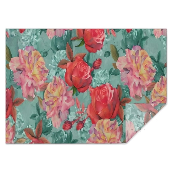 Pioneer Flower Floral Print Pattern Rectangle Tablecloth 60"x84",Waterproof Polyester Rectangle Table Cloth, Wipeable Spillproof Polyester Tablecloth for Dining, Camping, Indoor and Outdoor