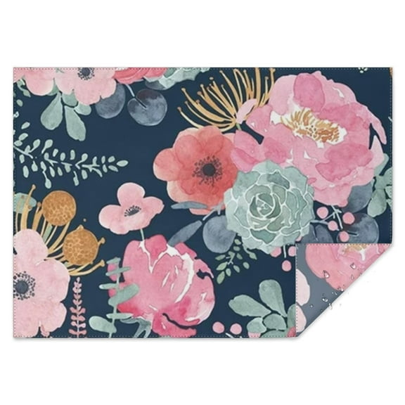 Pioneer Flower Floral Print Pattern Rectangle Tablecloth 60"x84",Waterproof Polyester Rectangle Table Cloth, Wipeable Spillproof Polyester Tablecloth for Dining, Camping, Indoor and Outdoor