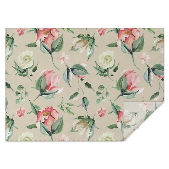 Pioneer Flower Floral Print Pattern Rectangle Tablecloth 60"x84",Waterproof Polyester Rectangle Table Cloth, Wipeable Spillproof Polyester Tablecloth for Dining, Camping, Indoor and Outdoor