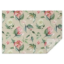 Pioneer Flower Floral Print Pattern Rectangle Tablecloth 60"x84",Waterproof Polyester Rectangle Table Cloth, Wipeable Spillproof Polyester Tablecloth for Dining, Camping, Indoor and Outdoor