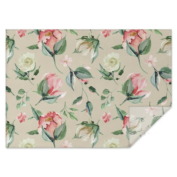 Pioneer Flower Floral Print Pattern Rectangle Tablecloth 60"x84",Waterproof Polyester Rectangle Table Cloth, Wipeable Spillproof Polyester Tablecloth for Dining, Camping, Indoor and Outdoor