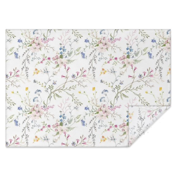 Pioneer Flower Floral Print Pattern Rectangle Tablecloth 60"x84",Waterproof Polyester Rectangle Table Cloth, Wipeable Spillproof Polyester Tablecloth for Dining, Camping, Indoor and Outdoor