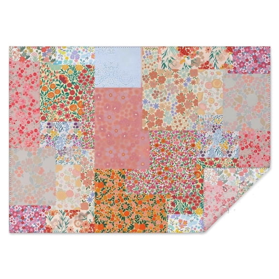 Pioneer Flower Floral Print Pattern Rectangle Tablecloth 60"x84",Waterproof Polyester Rectangle Table Cloth, Wipeable Spillproof Polyester Tablecloth for Dining, Camping, Indoor and Outdoor