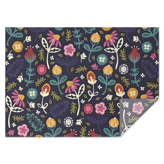 Pioneer Flower Floral Print Pattern Rectangle Tablecloth 60"x84",Waterproof Polyester Rectangle Table Cloth, Wipeable Spillproof Polyester Tablecloth for Dining, Camping, Indoor and Outdoor