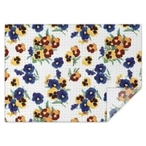 Pioneer Flower Floral Print Pattern Rectangle Tablecloth 60"x84",Waterproof Polyester Rectangle Table Cloth, Wipeable Spillproof Polyester Tablecloth for Dining, Camping, Indoor and Outdoor