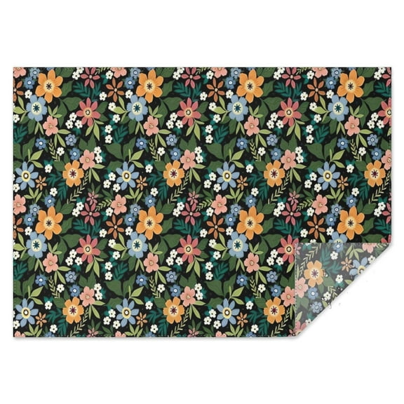 Pioneer Flower Floral Print Pattern Rectangle Tablecloth 60"x84",Waterproof Polyester Rectangle Table Cloth, Wipeable Spillproof Polyester Tablecloth for Dining, Camping, Indoor and Outdoor