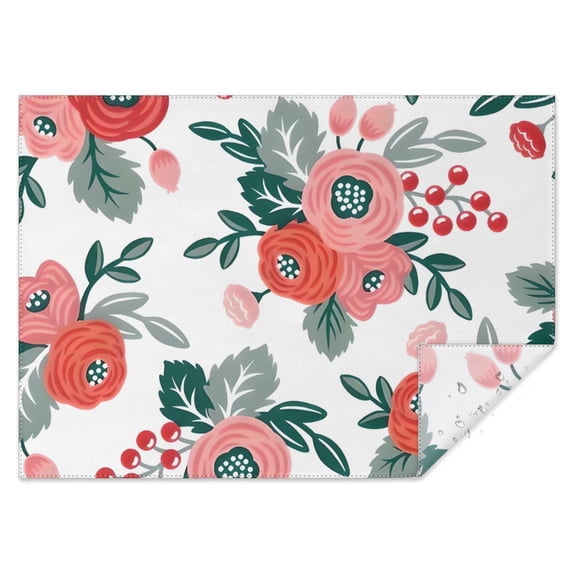 Pioneer Flower Floral Print Pattern Rectangle Tablecloth 60"x84",Waterproof Polyester Rectangle Table Cloth, Wipeable Spillproof Polyester Tablecloth for Dining, Camping, Indoor and Outdoor