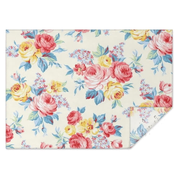 Pioneer Flower Floral Print Pattern Rectangle Tablecloth 60"x84",Waterproof Polyester Rectangle Table Cloth, Wipeable Spillproof Polyester Tablecloth for Dining, Camping, Indoor and Outdoor