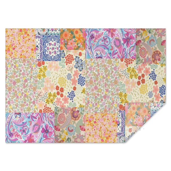 Pioneer Flower Floral Print Pattern Rectangle Tablecloth 60"x84",Waterproof Polyester Rectangle Table Cloth, Wipeable Spillproof Polyester Tablecloth for Dining, Camping, Indoor and Outdoor