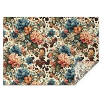 Pioneer Flower Floral Print Pattern Rectangle Tablecloth 60"x84",Waterproof Polyester Rectangle Table Cloth, Wipeable Spillproof Polyester Tablecloth for Dining, Camping, Indoor and Outdoor