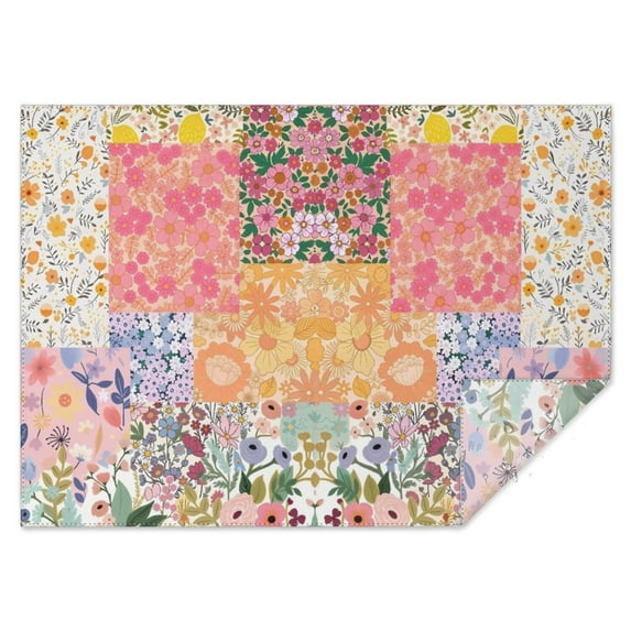 Pioneer Flower Floral Print Pattern Rectangle Tablecloth 60"x84",Waterproof Polyester Rectangle Table Cloth, Wipeable Spillproof Polyester Tablecloth for Dining, Camping, Indoor and Outdoor