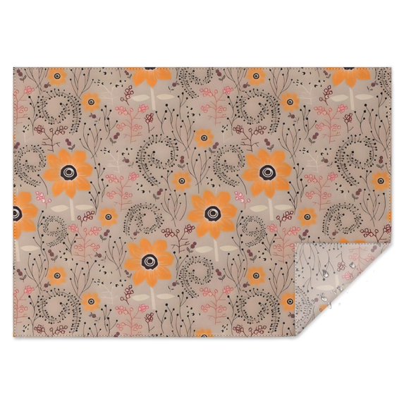 Pioneer Flower Floral Print Pattern Rectangle Tablecloth 60"x84",Waterproof Polyester Rectangle Table Cloth, Wipeable Spillproof Polyester Tablecloth for Dining, Camping, Indoor and Outdoor