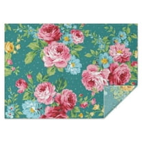 Pioneer Flower Floral Print Pattern Rectangle Tablecloth 60"x84",Waterproof Polyester Rectangle Table Cloth, Wipeable Spillproof Polyester Tablecloth for Dining, Camping, Indoor and Outdoor