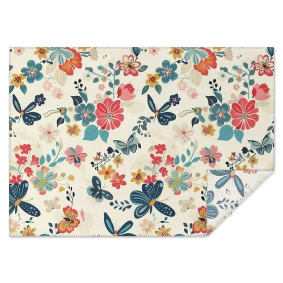 Pioneer Flower Floral Print Pattern Rectangle Tablecloth 60"x84",Waterproof Polyester Rectangle Table Cloth, Wipeable Spillproof Polyester Tablecloth for Dining, Camping, Indoor and Outdoor