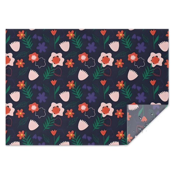 Pioneer Flower Floral Print Pattern Rectangle Tablecloth 60"x84",Waterproof Polyester Rectangle Table Cloth, Wipeable Spillproof Polyester Tablecloth for Dining, Camping, Indoor and Outdoor