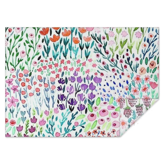 Pioneer Flower Floral Print Pattern Rectangle Tablecloth 60"x84",Waterproof Polyester Rectangle Table Cloth, Wipeable Spillproof Polyester Tablecloth for Dining, Camping, Indoor and Outdoor