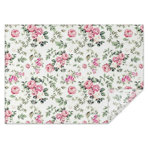 Pioneer Flower Floral Print Pattern Rectangle Tablecloth 60"x84",Waterproof Polyester Rectangle Table Cloth, Wipeable Spillproof Polyester Tablecloth for Dining, Camping, Indoor and Outdoor