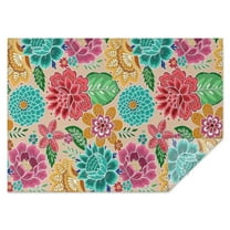 Pioneer Flower Floral Print Pattern Rectangle Tablecloth 60"x84",Waterproof Polyester Rectangle Table Cloth, Wipeable Spillproof Polyester Tablecloth for Dining, Camping, Indoor and Outdoor