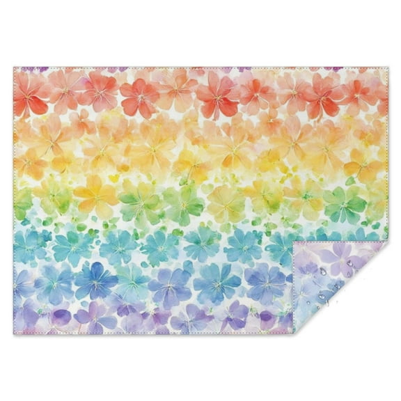 Pioneer Flower Floral Print Pattern Rectangle Tablecloth 60"x84",Waterproof Polyester Rectangle Table Cloth, Wipeable Spillproof Polyester Tablecloth for Dining, Camping, Indoor and Outdoor