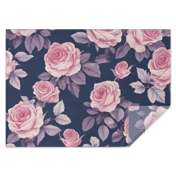 Pioneer Flower Floral Print Pattern Rectangle Tablecloth 60"x84",Waterproof Polyester Rectangle Table Cloth, Wipeable Spillproof Polyester Tablecloth for Dining, Camping, Indoor and Outdoor