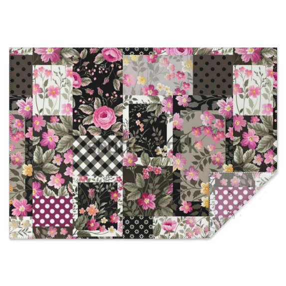 Pioneer Flower Floral Print Pattern Rectangle Tablecloth 60"x84",Waterproof Polyester Rectangle Table Cloth, Wipeable Spillproof Polyester Tablecloth for Dining, Camping, Indoor and Outdoor