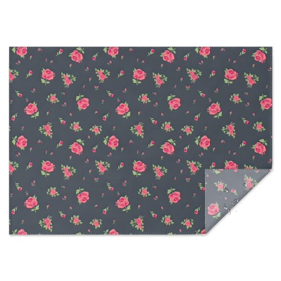 Pioneer Flower Floral Print Pattern Rectangle Tablecloth 60"x84",Waterproof Polyester Rectangle Table Cloth, Wipeable Spillproof Polyester Tablecloth for Dining, Camping, Indoor and Outdoor