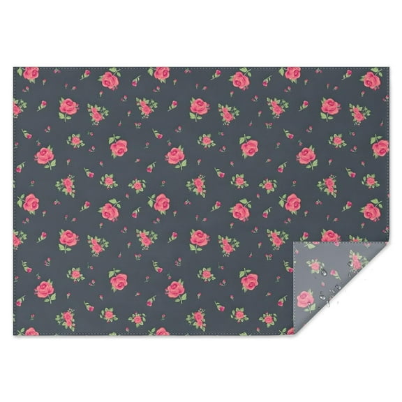 Pioneer Flower Floral Print Pattern Rectangle Tablecloth 60"x84",Waterproof Polyester Rectangle Table Cloth, Wipeable Spillproof Polyester Tablecloth for Dining, Camping, Indoor and Outdoor