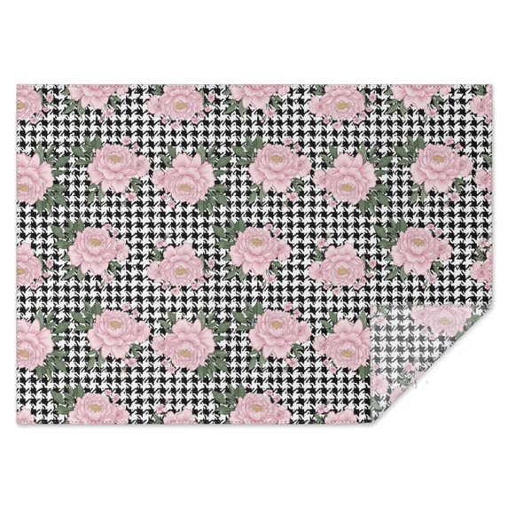 Pioneer Flower Floral Print Pattern Rectangle Tablecloth 60"x84", Waterproof Polyester Table Cloth, Wipeable Spillproof for Dining Camping Indoor Outdoor