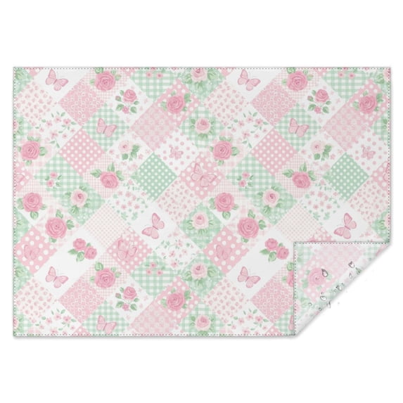 Pioneer Flower Floral Print Pattern Rectangle Tablecloth 60"x84", Waterproof Polyester Table Cloth, Wipeable Spillproof for Dining Camping Indoor Outdoor