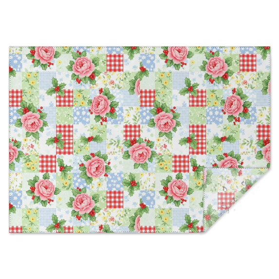 Pioneer Flower Floral Print Pattern Rectangle Tablecloth 60"x84", Waterproof Polyester Table Cloth, Wipeable Spillproof for Dining Camping Indoor Outdoor