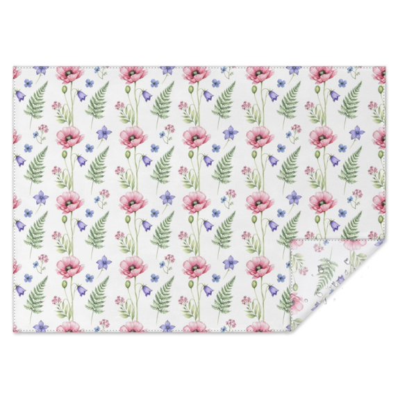 Pioneer Flower Floral Print Pattern Rectangle Tablecloth 60"x84", Waterproof Polyester Table Cloth, Wipeable Spillproof for Dining Camping Indoor Outdoor