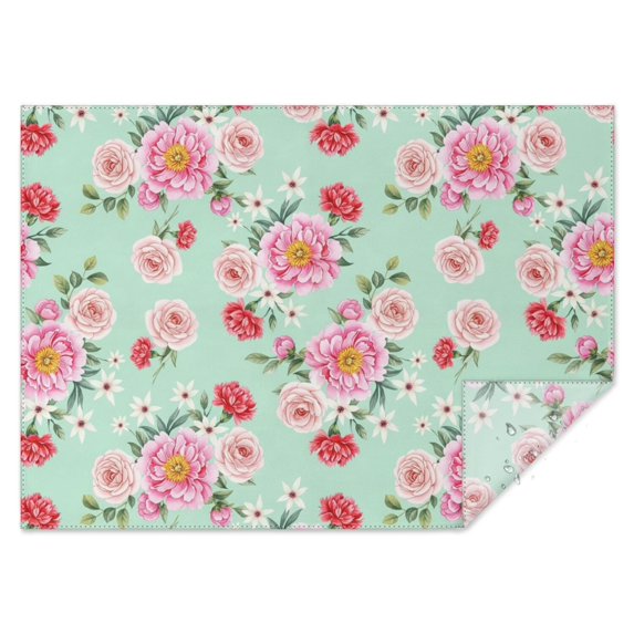 Pioneer Flower Floral Print Pattern Rectangle Tablecloth 60"x84", Waterproof Polyester Table Cloth, Wipeable Spillproof for Dining Camping Indoor Outdoor